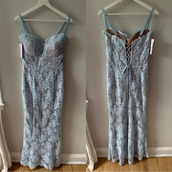 V. Chapman The Ruby Dress in Ice Blue - Picture 3 of 8